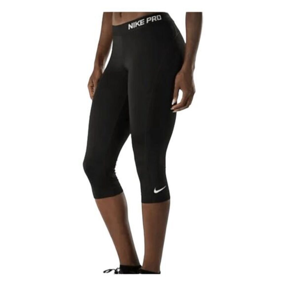 Nike Pro 365 Training Core High Compression Cropped Leggings Black Capri S‎
